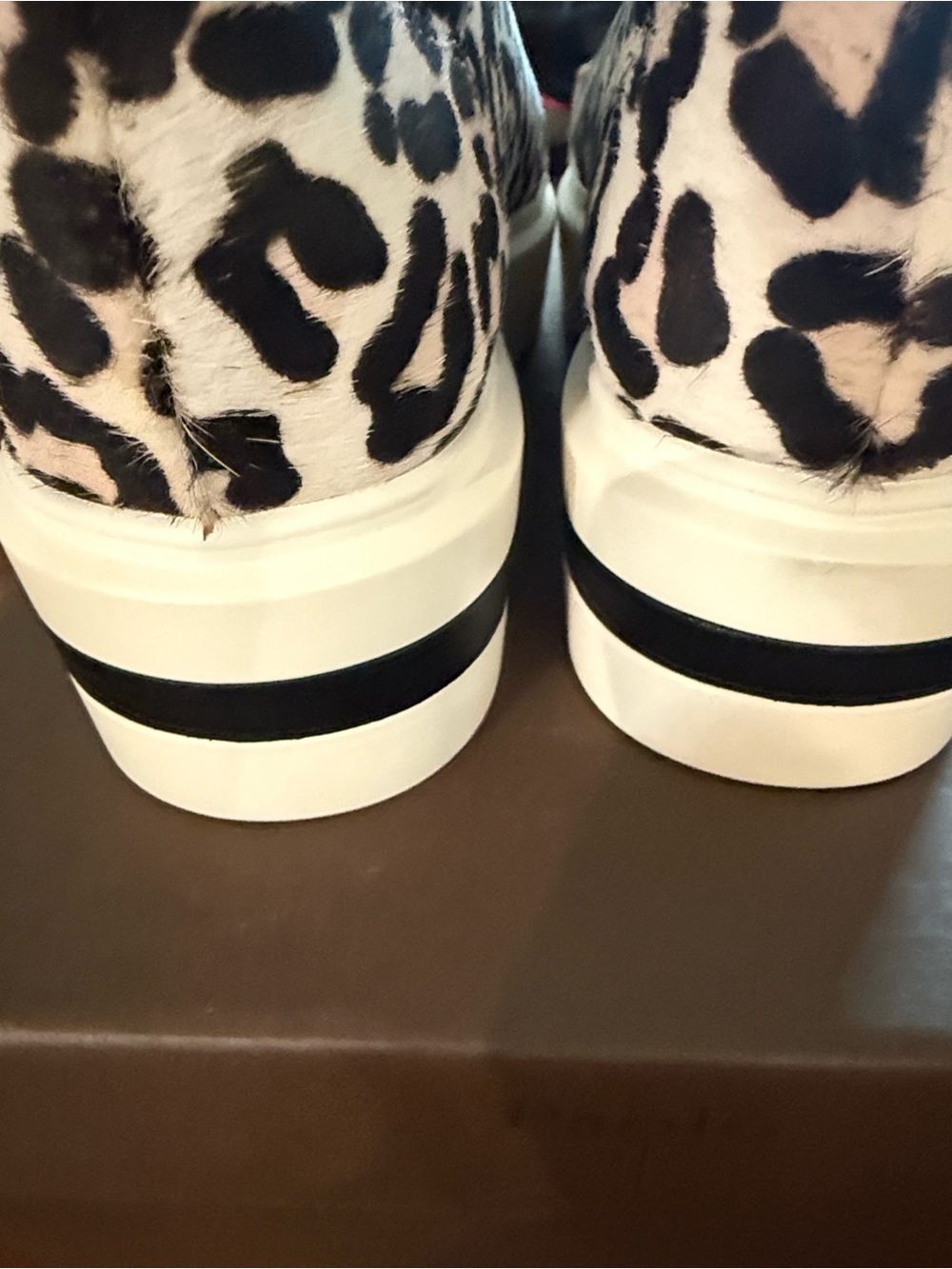Paolo Black and White Leopard Print Sneakers - Picture 6 of 8